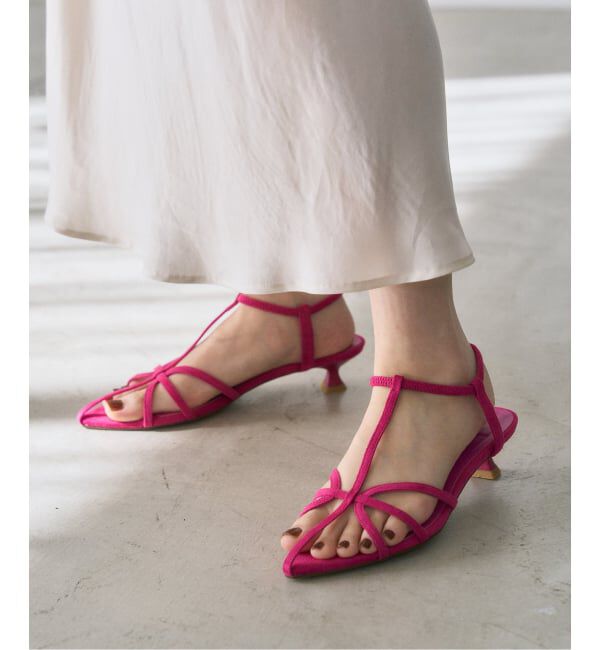  「《追加予約》3.5cmナローストラップサンダル」|サンダル|ピンク