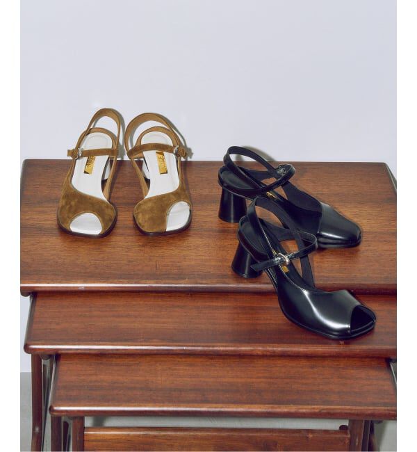 GRISE「《予約》GRISE6cmレザーアシメオープントゥサンダル」|サンダル|