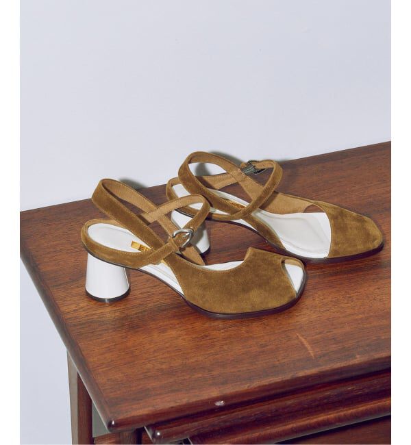 GRISE「《予約》GRISE6cmレザーアシメオープントゥサンダル」|サンダル|