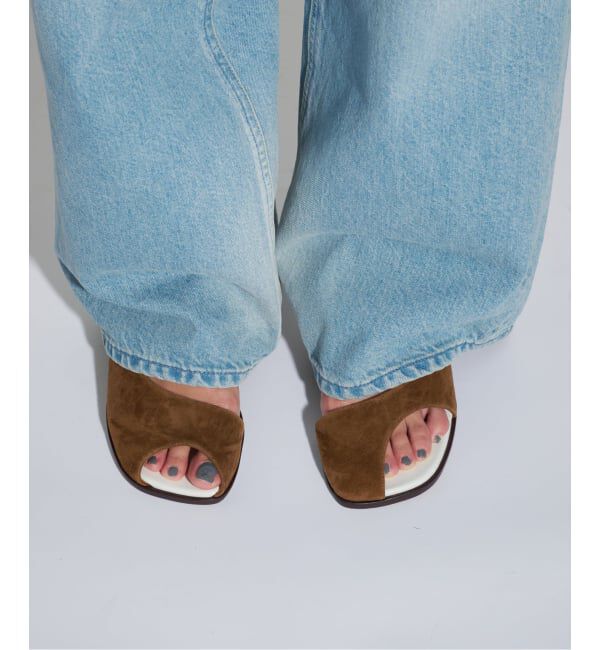 GRISE「《予約》GRISE6cmレザーアシメオープントゥサンダル」|サンダル|