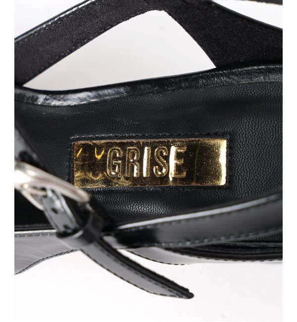 GRISE「《予約》GRISE6cmレザーアシメオープントゥサンダル」|サンダル|