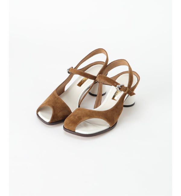 GRISE「《予約》GRISE6cmレザーアシメオープントゥサンダル」|サンダル|