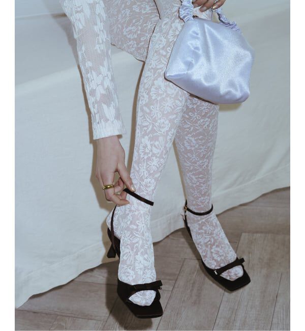  「《WEB限定》Le decore / ル デコレ 6cm lady ribbon サンダル」|サンダル|ブラウン