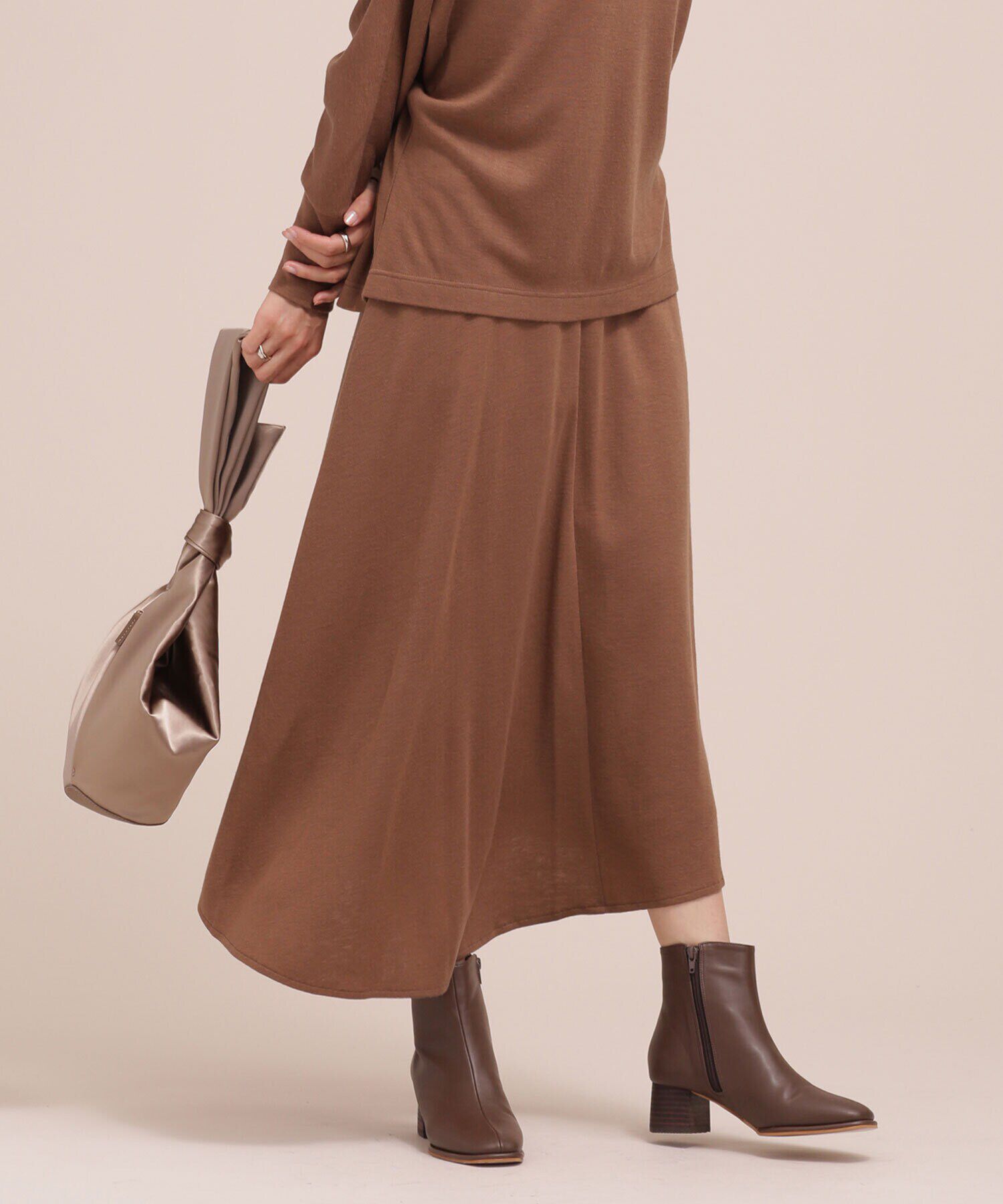 nano･universe「イレギュラーヘムフレアスカート セットアップ可」|スカート|キャメル4