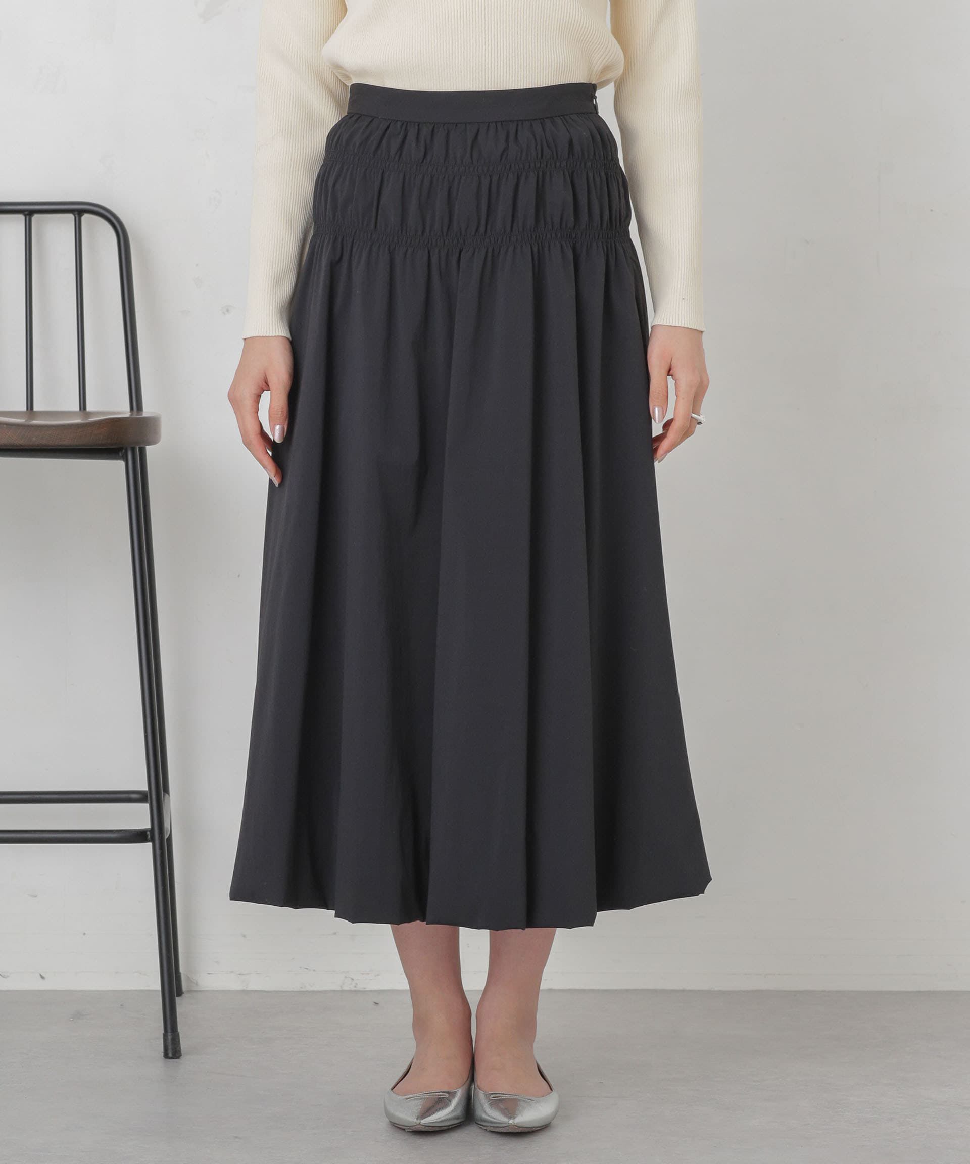 nano･universe「シャーリングギャザーバルーンスカート」|スカート|