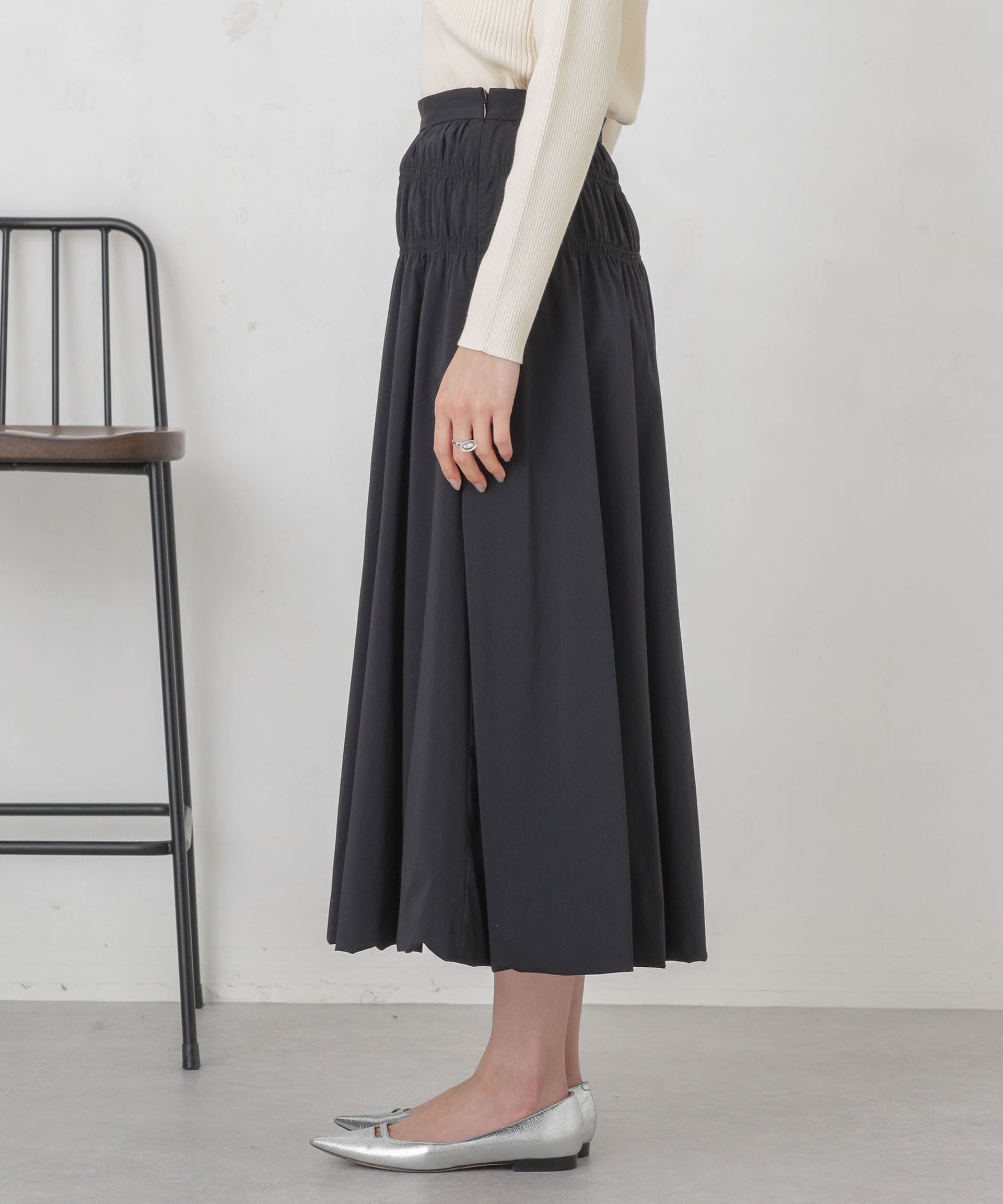 nano･universe「シャーリングギャザーバルーンスカート」|スカート|