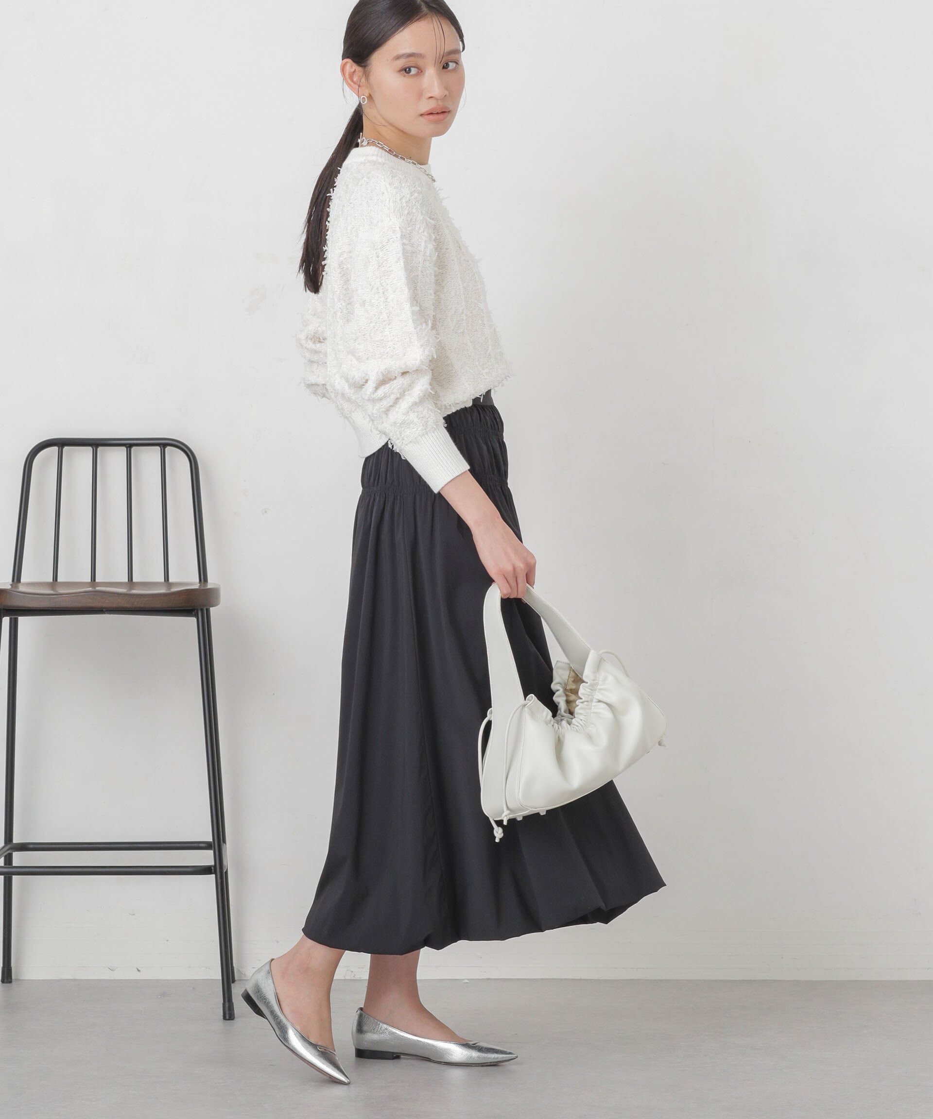 nano･universe「シャーリングギャザーバルーンスカート」|スカート|