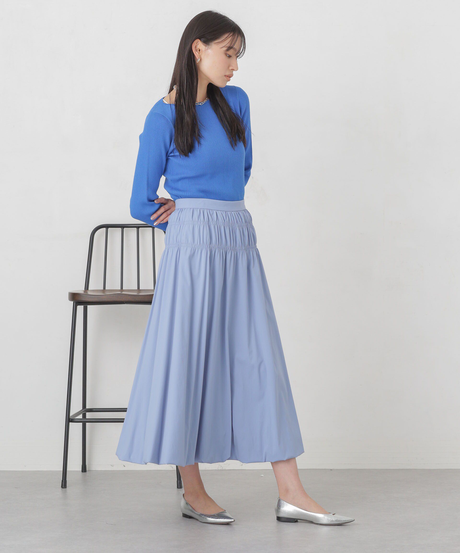 nano･universe「シャーリングギャザーバルーンスカート」|スカート|