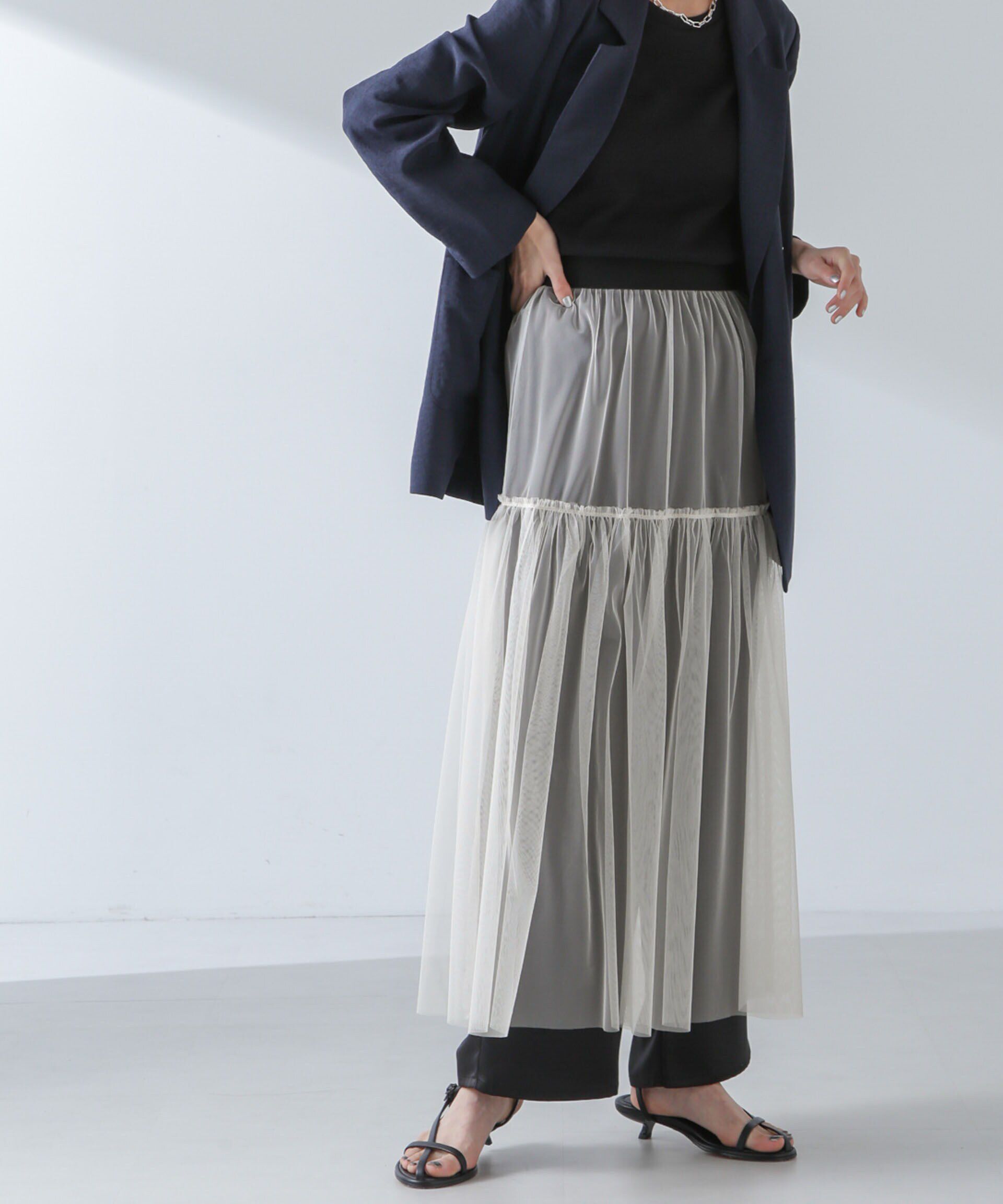 nano･universe「チュールスカート」|スカート|ライトベージ 1