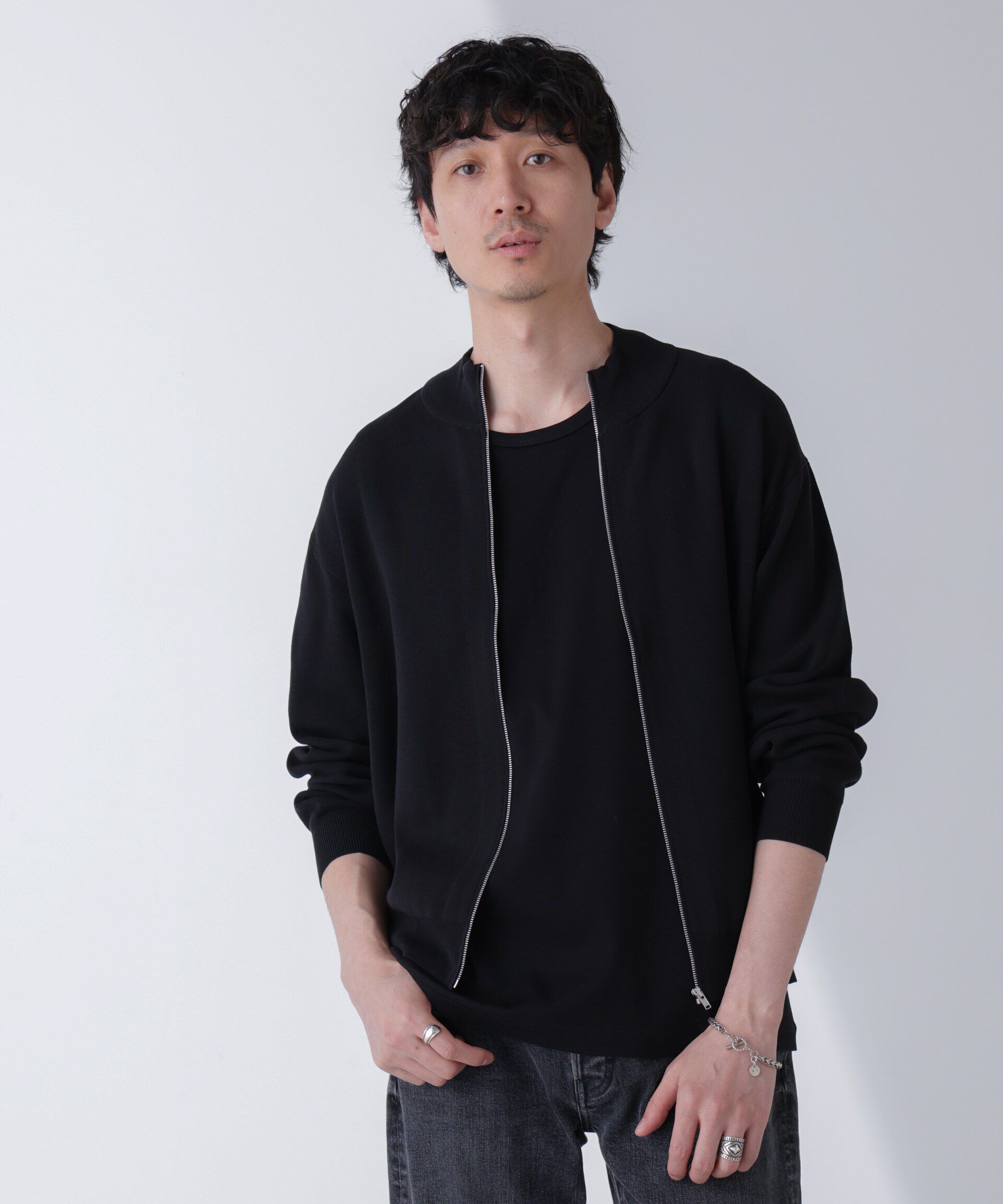 nano･universe「14ゲージミラノリブドライバーズニット(手洗い可能)」|ニット・セーター|