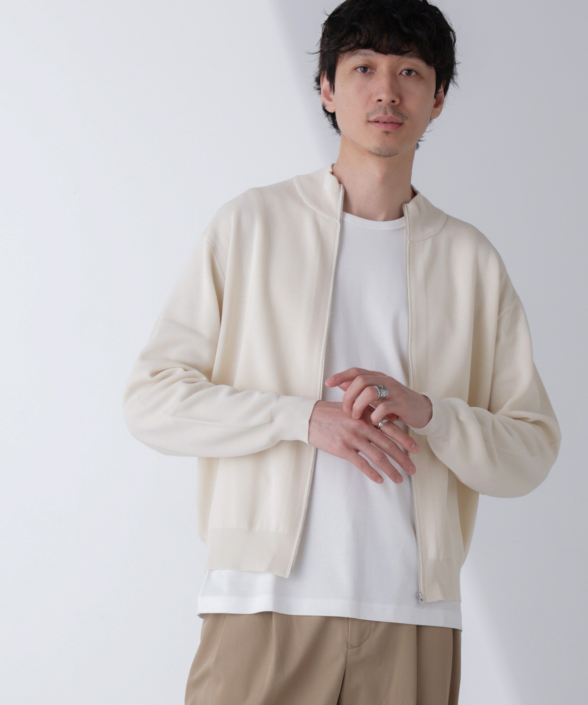 nano･universe「14ゲージミラノリブドライバーズニット(手洗い可能)」|ニット・セーター|