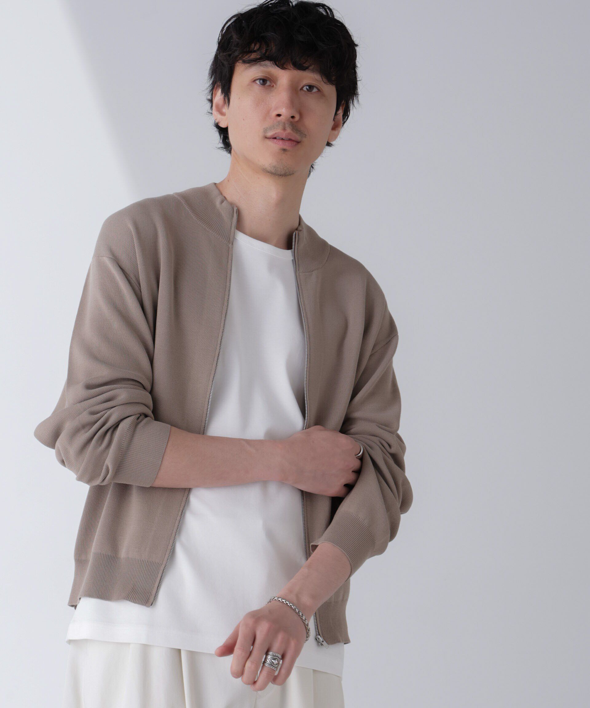 nano･universe「14ゲージミラノリブドライバーズニット(手洗い可能)」|ニット・セーター|