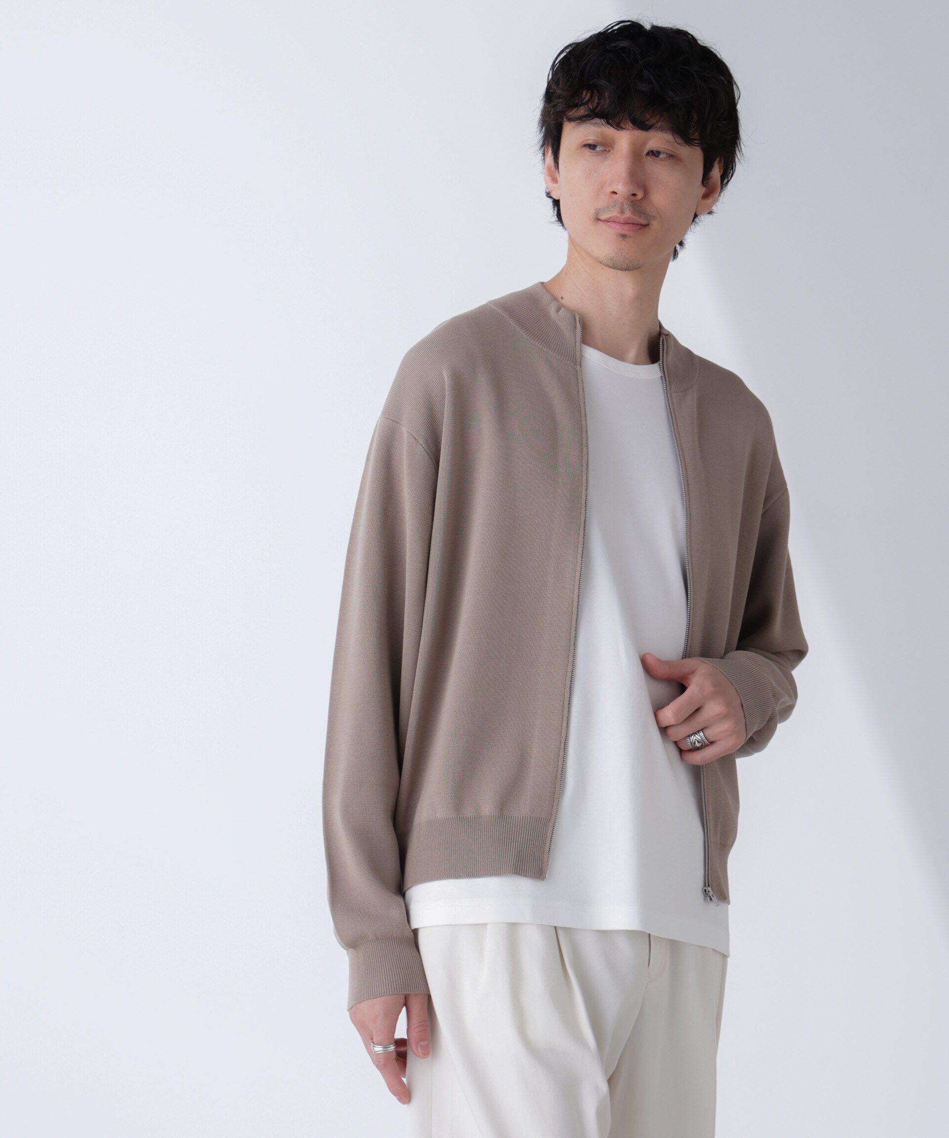 nano･universe「14ゲージミラノリブドライバーズニット(手洗い可能)」|ニット・セーター|