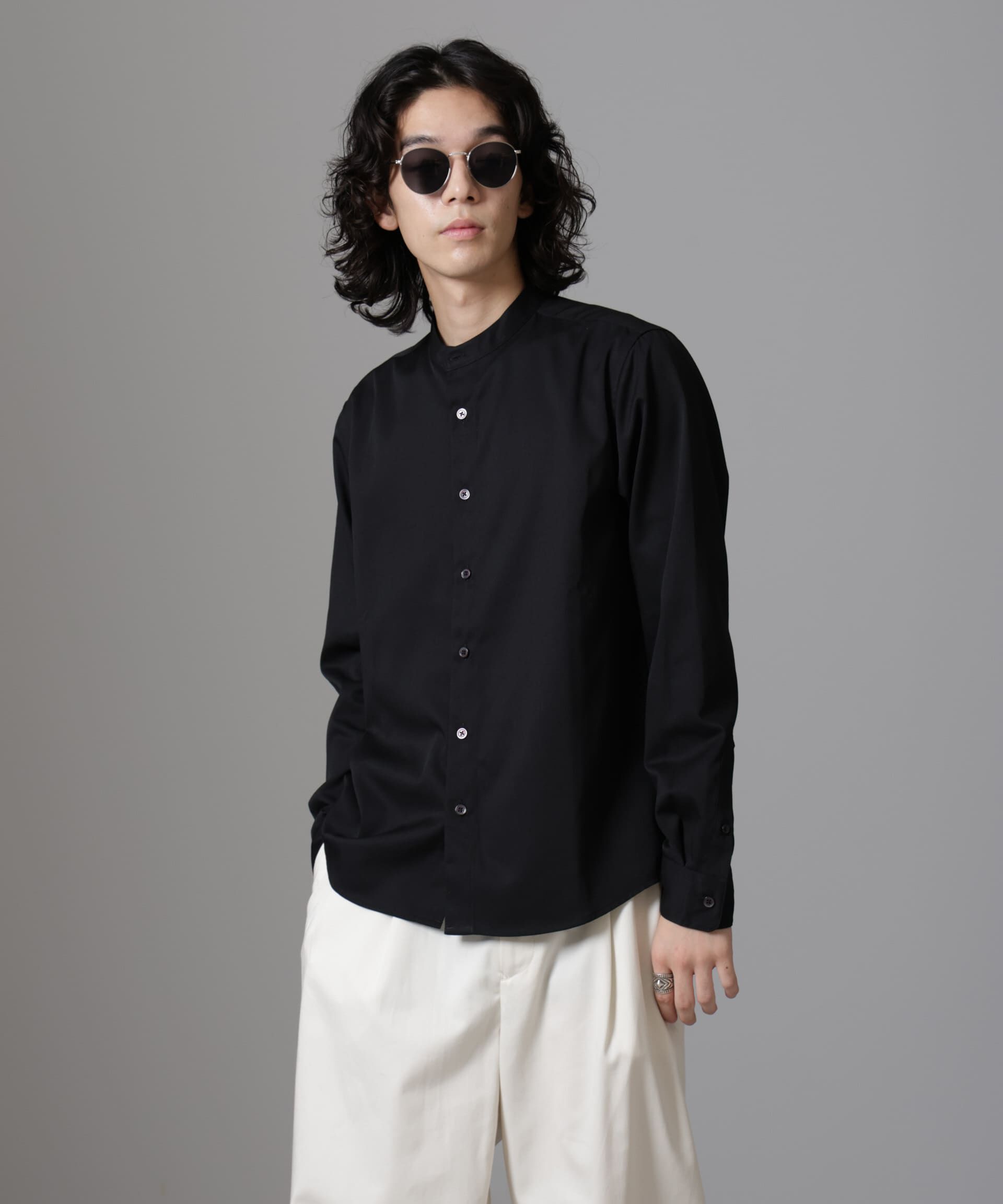 nano･universe「スタンダードバンドカラーシャツ/長袖」|シャツ・ブラウス|