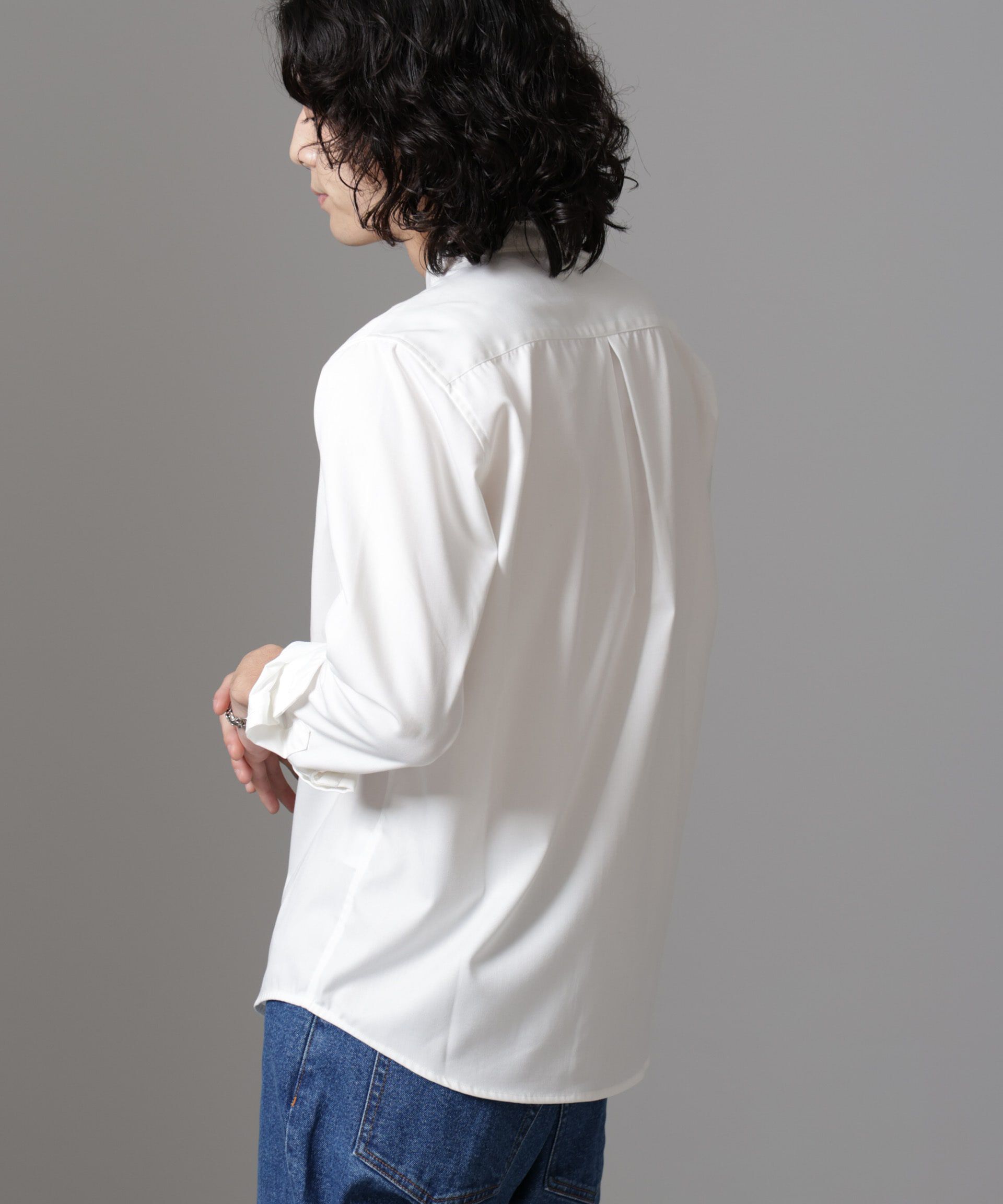 nano･universe「スタンダードバンドカラーシャツ/長袖」|シャツ・ブラウス|