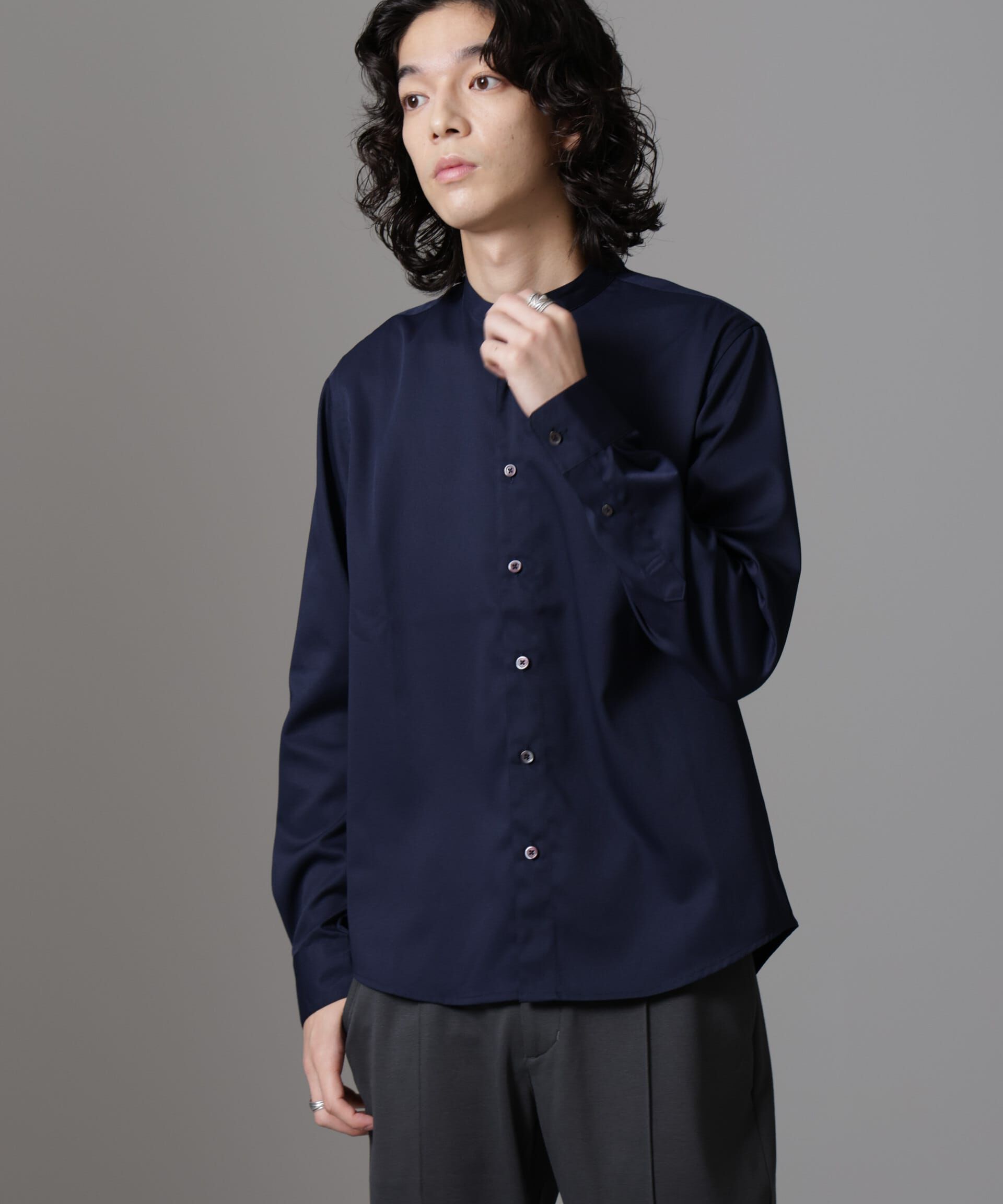 nano･universe「スタンダードバンドカラーシャツ/長袖」|シャツ・ブラウス|