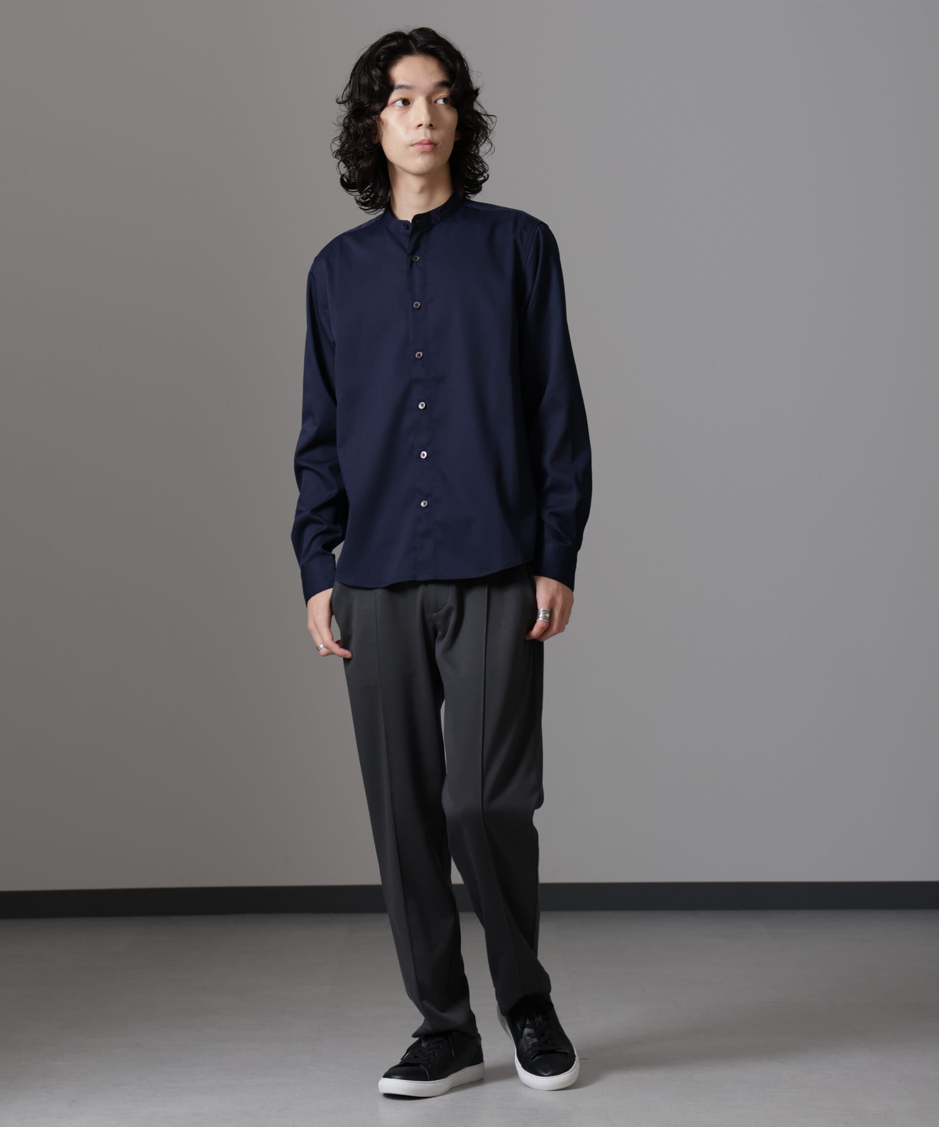 nano･universe「スタンダードバンドカラーシャツ/長袖」|シャツ・ブラウス|