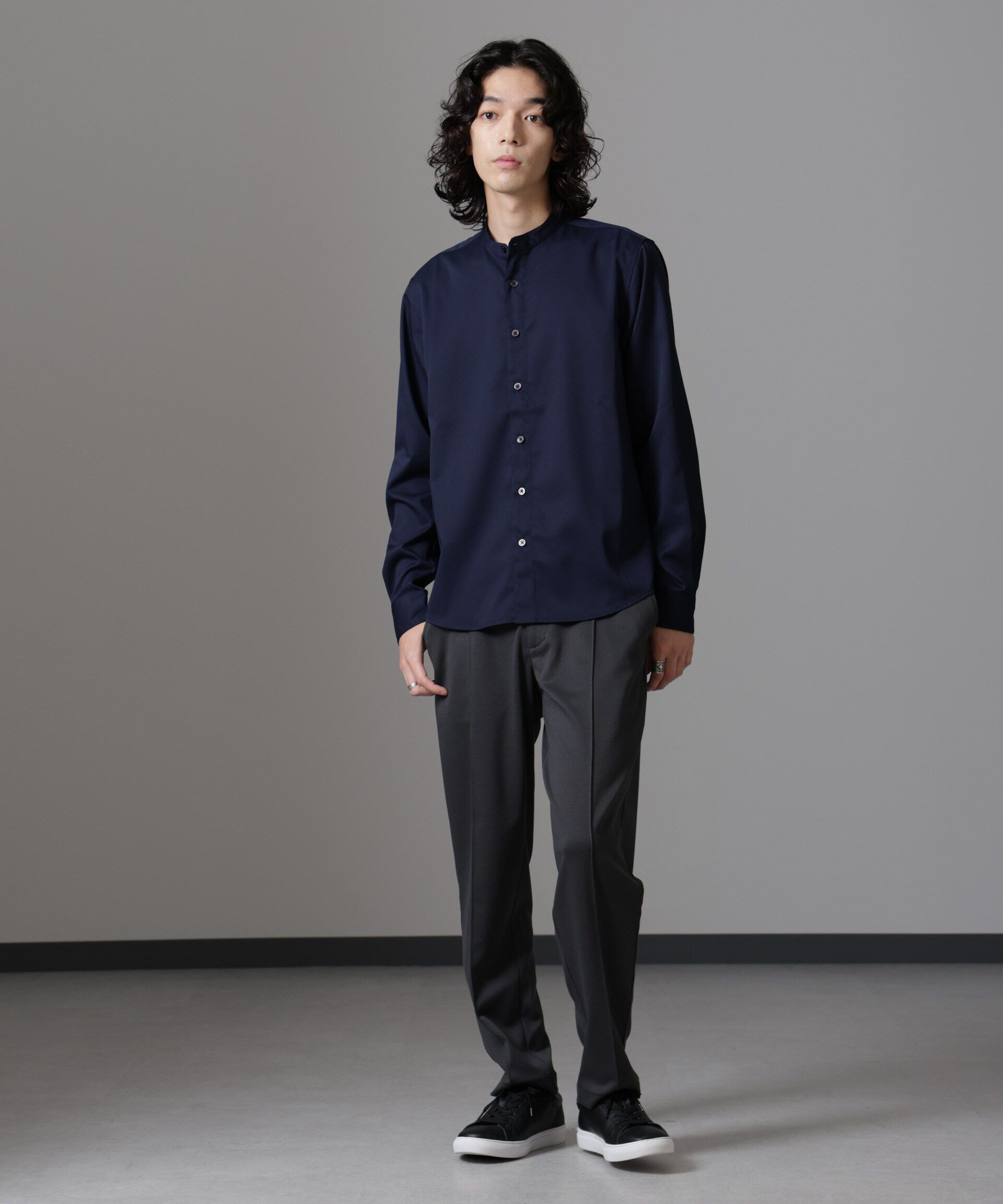 nano･universe「スタンダードバンドカラーシャツ/長袖」|シャツ・ブラウス|