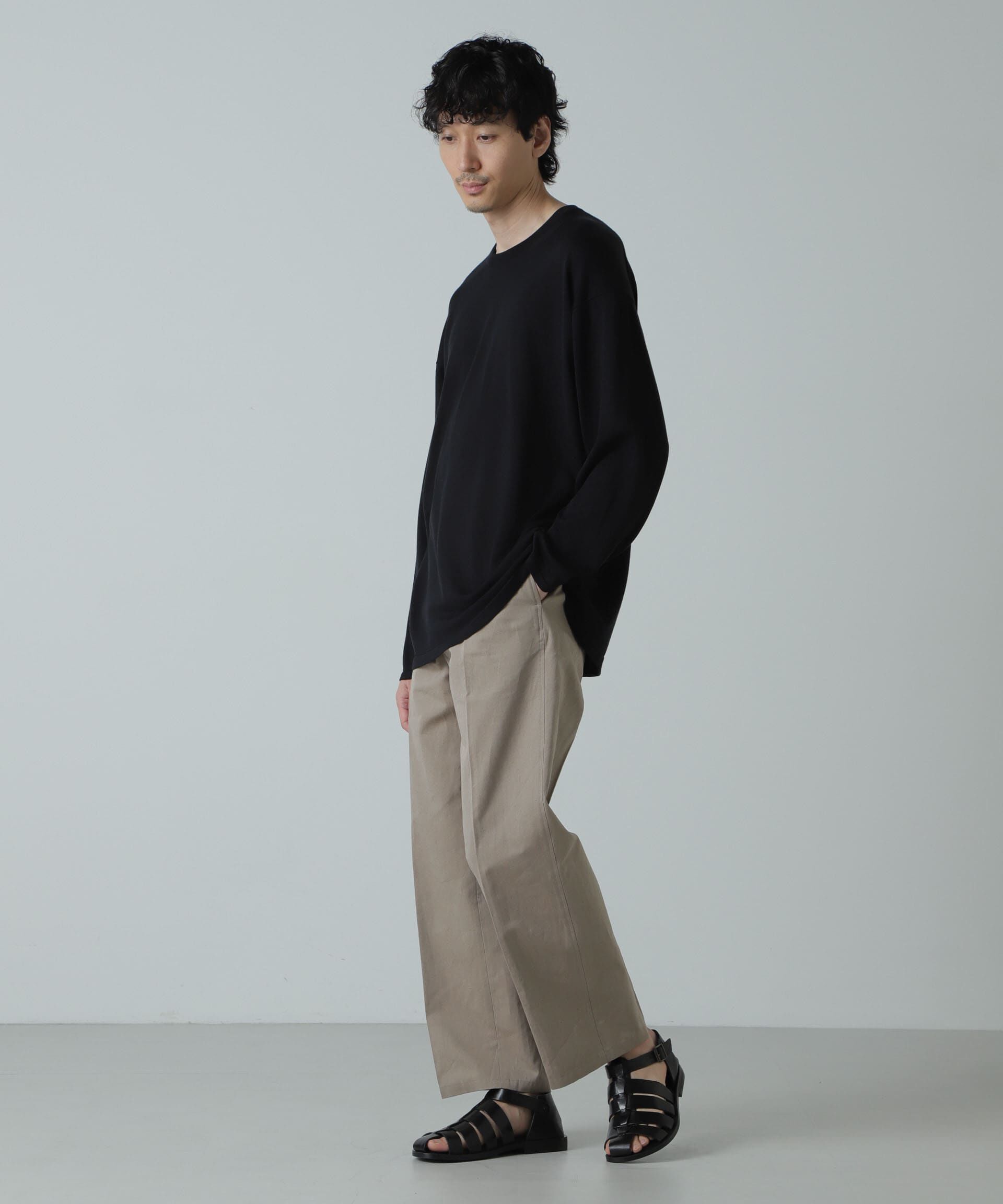 nano･universe「AB.コットン/ラミーネップシャンブレーパンツ(セットアップ可)」|チノ|