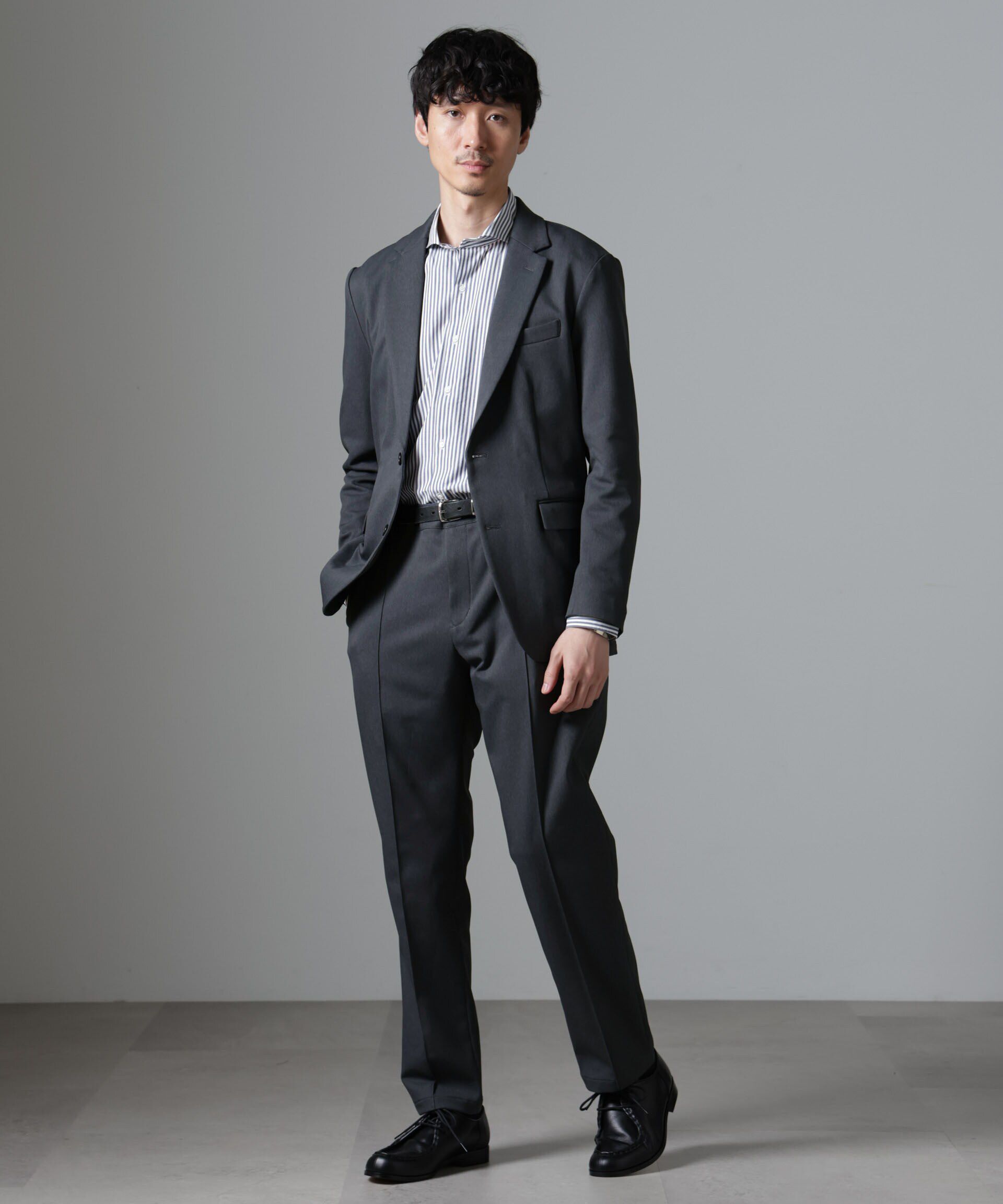 nano･universe「｢N JACKET BASIC｣CATINA(R)ﾒﾗﾝｼﾞ二重織ﾂｲﾙｽﾄﾚｯﾁｼﾞｬｹｯﾄ(ｾ 」|スーツ|