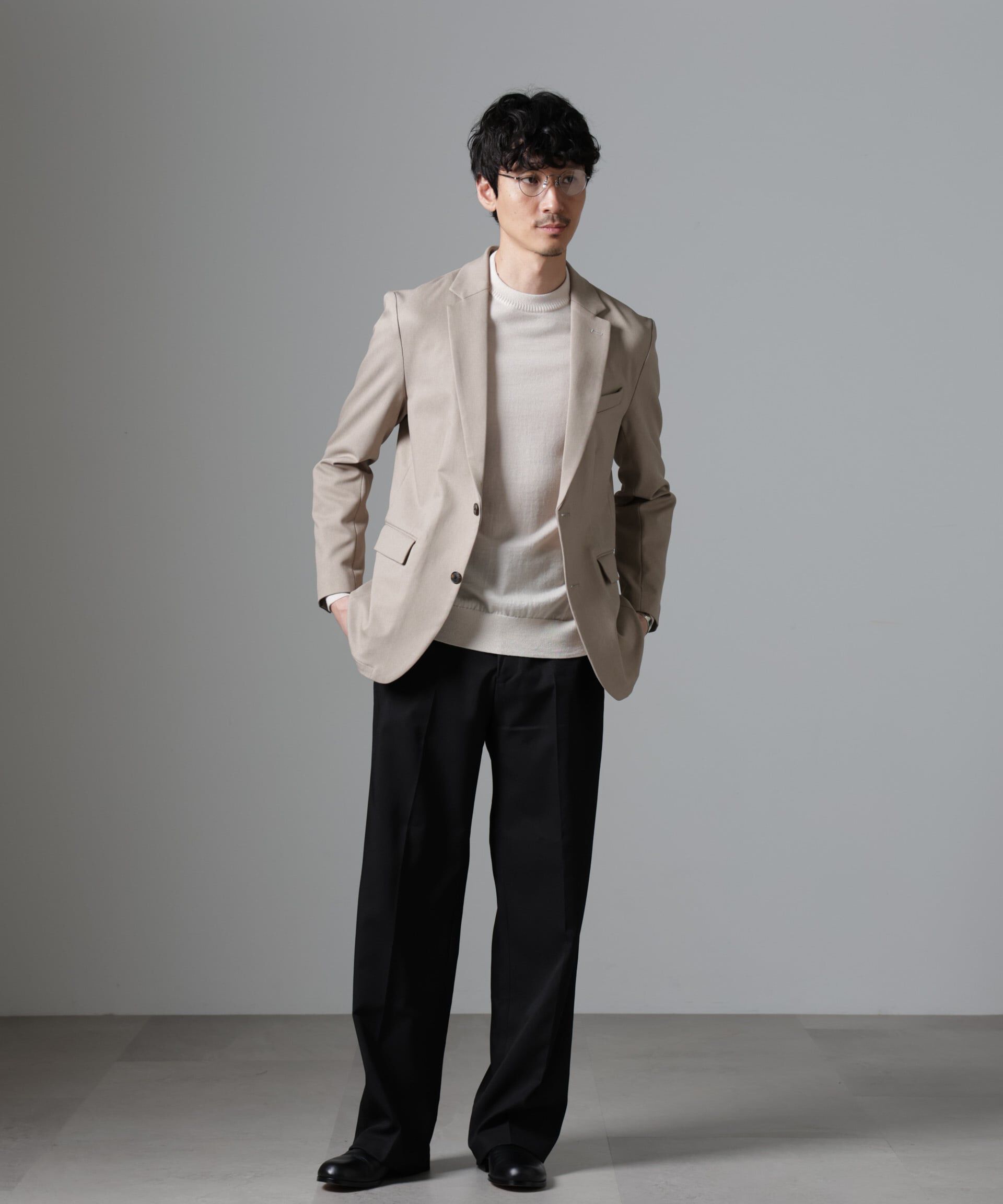 nano･universe「｢N JACKET BASIC｣CATINA(R)ﾒﾗﾝｼﾞ二重織ﾂｲﾙｽﾄﾚｯﾁｼﾞｬｹｯﾄ(ｾ 」|スーツ|モカ3