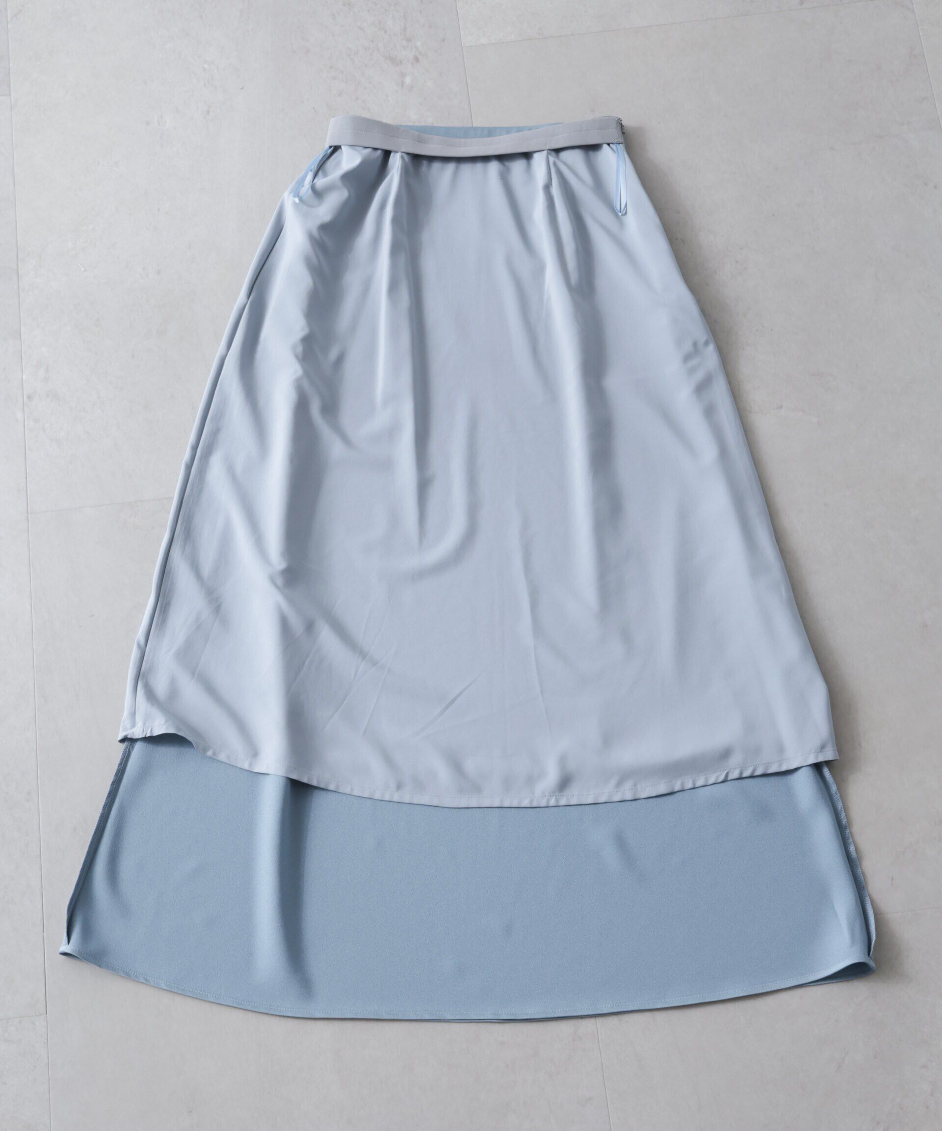 nano･universe「サテンバイヤスロングナロースカート」|スカート|