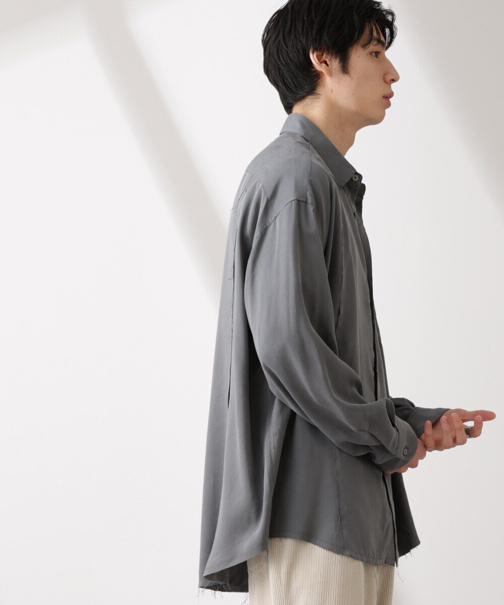 nano･universe「カットオフワイドドレープシャツ 長袖」|シャツ・ブラウス|