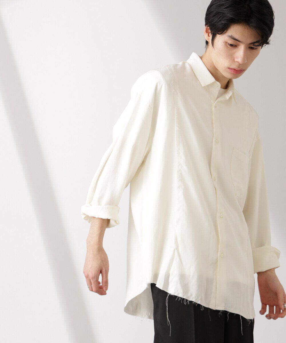 nano･universe「カットオフワイドドレープシャツ 長袖」|シャツ・ブラウス|