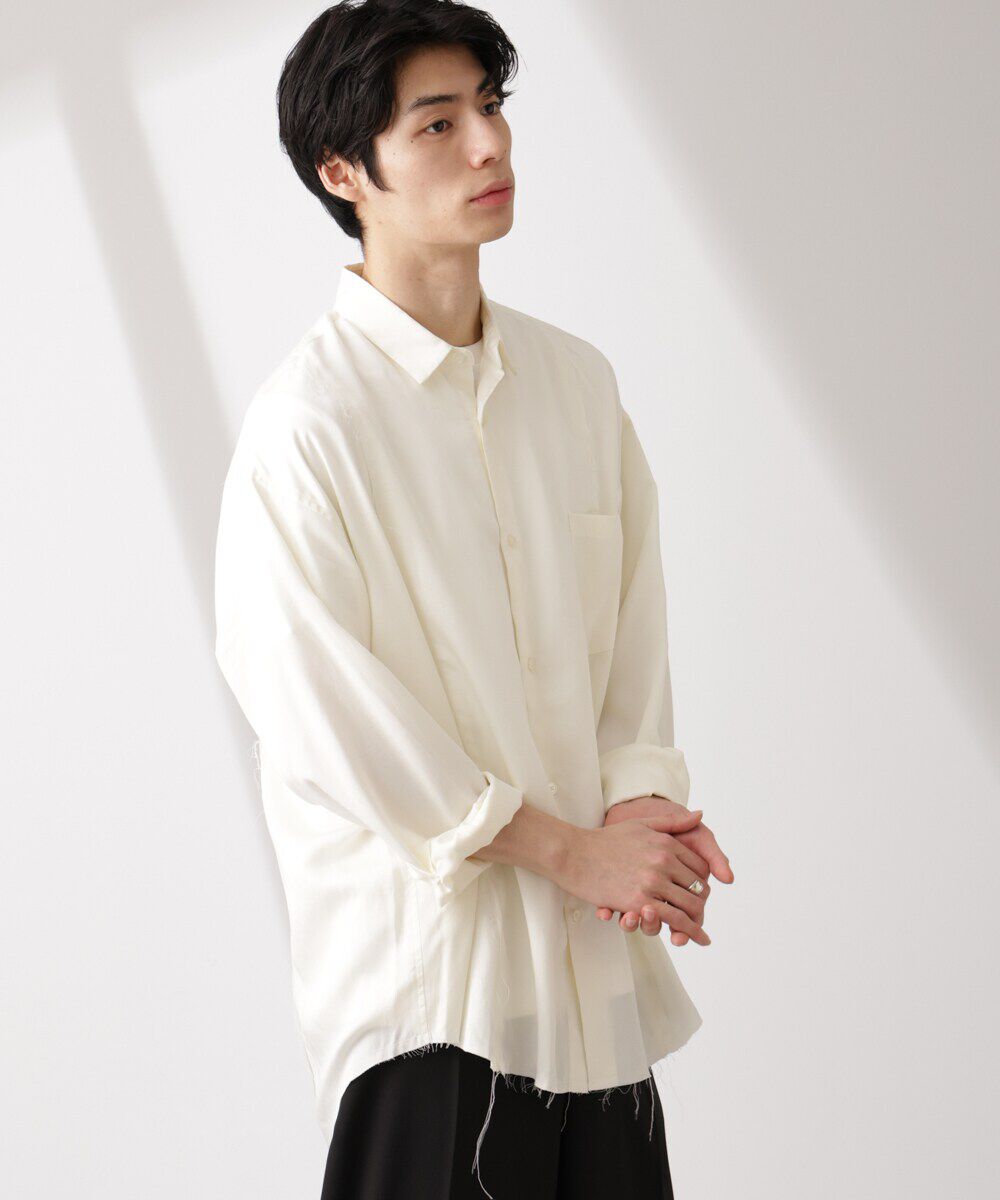 nano･universe「カットオフワイドドレープシャツ 長袖」|シャツ・ブラウス|