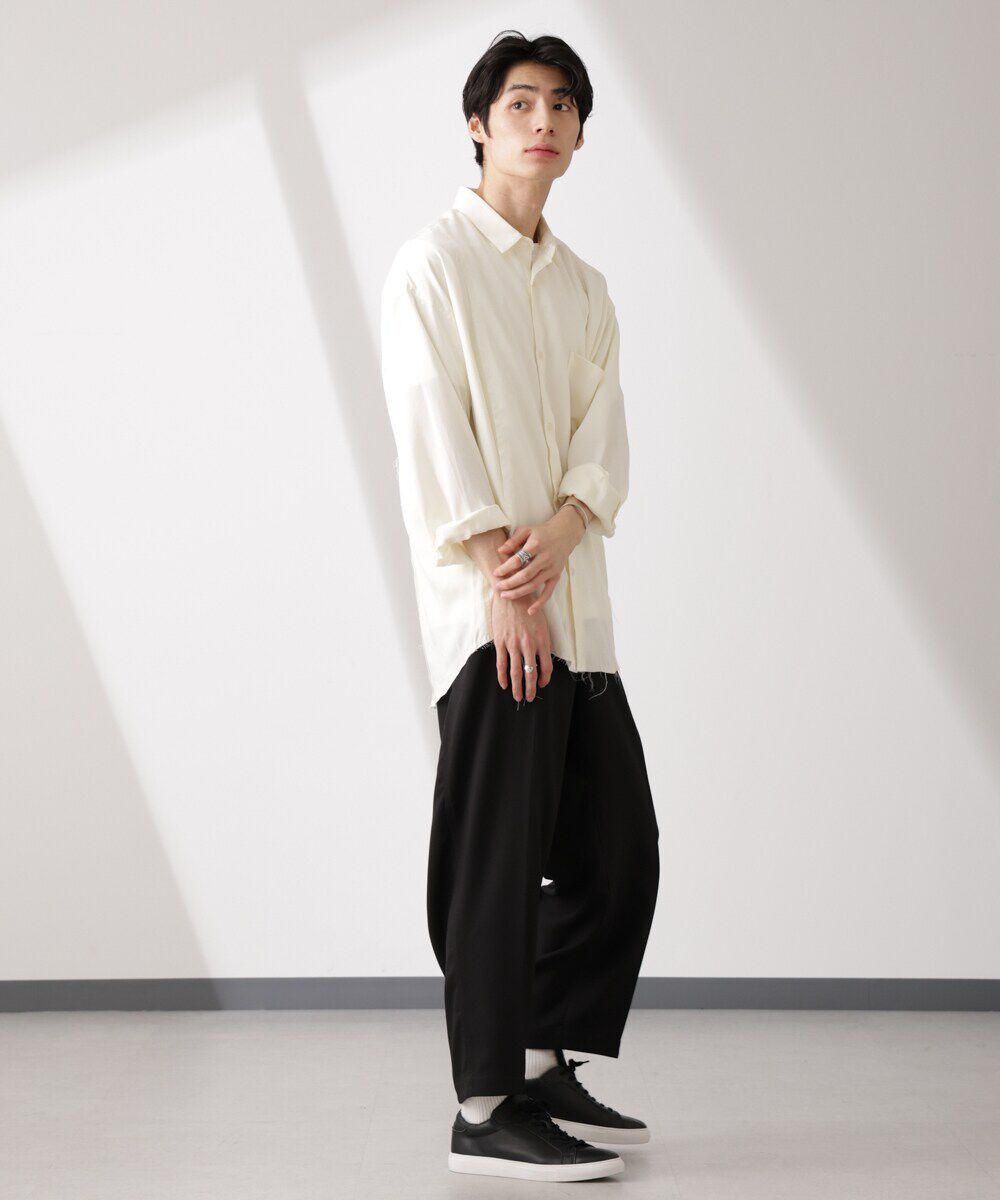 nano･universe「カットオフワイドドレープシャツ 長袖」|シャツ・ブラウス|