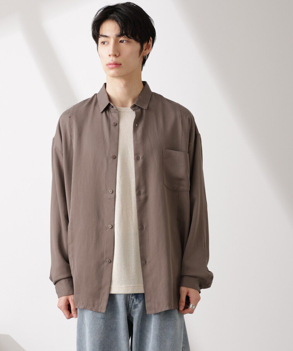 nano･universe「カットオフワイドドレープシャツ 長袖」|シャツ・ブラウス|