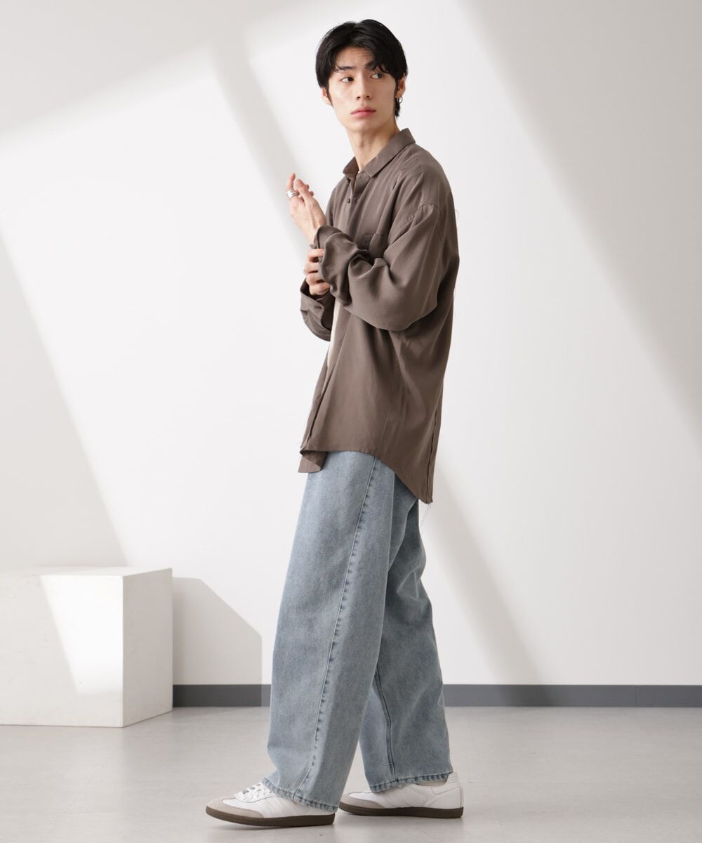 nano･universe「カットオフワイドドレープシャツ 長袖」|シャツ・ブラウス|