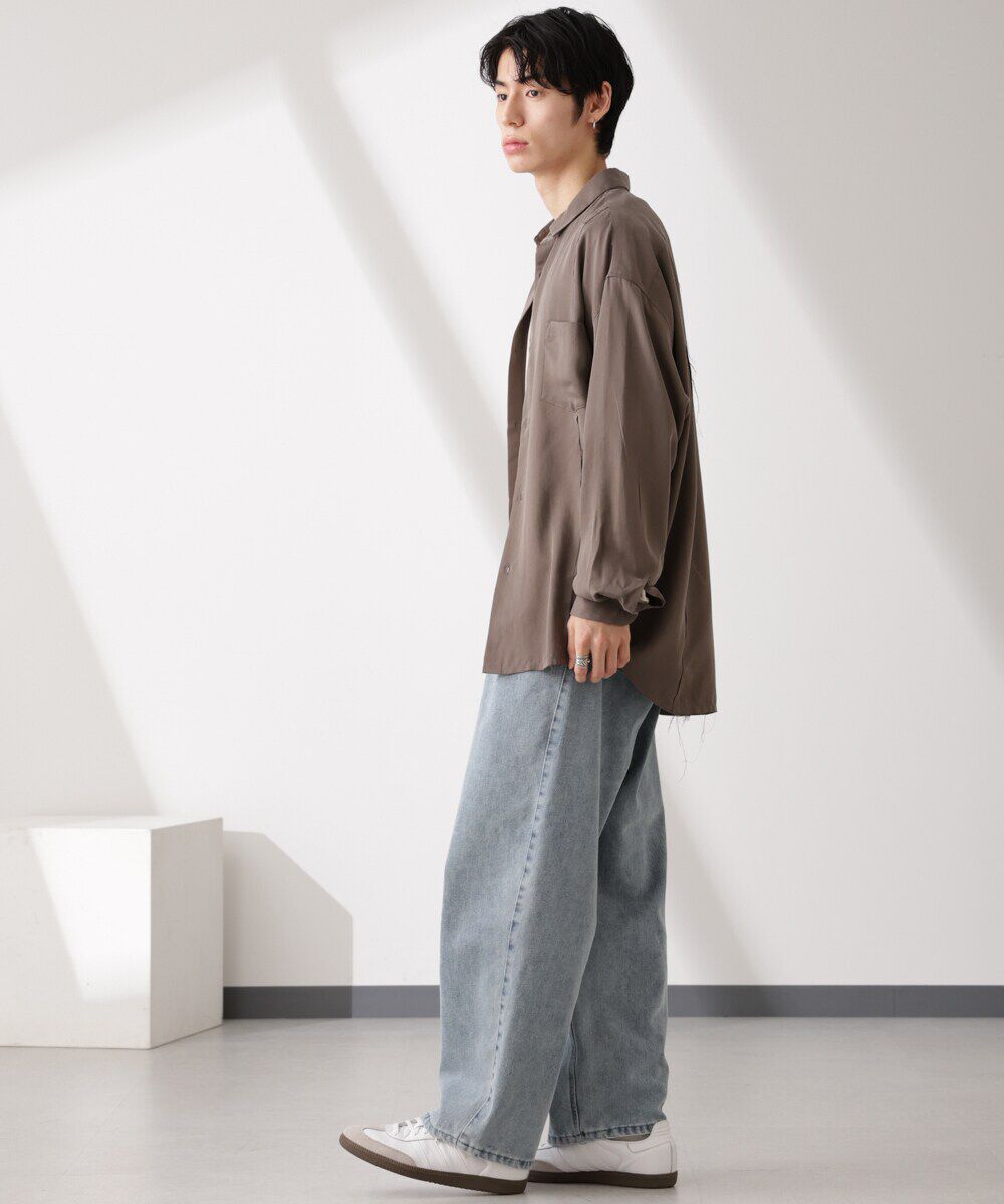 nano･universe「カットオフワイドドレープシャツ 長袖」|シャツ・ブラウス|