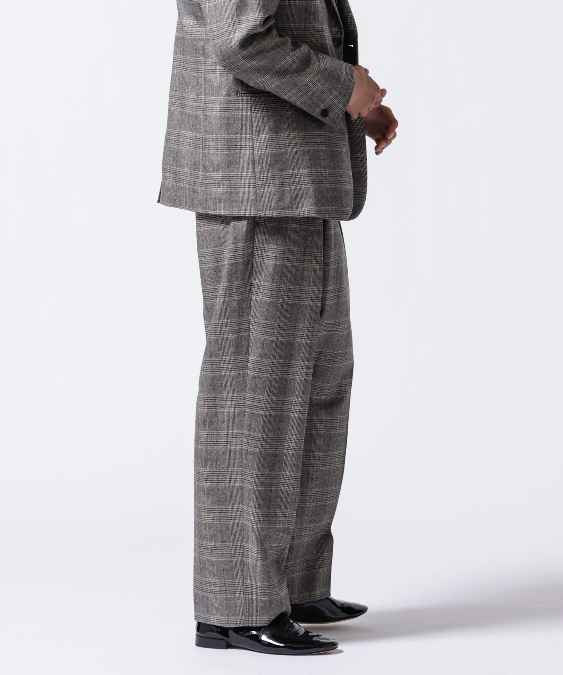 nano･universe「「ASSEMBLANC」2/60ウールラップディティールトラウザー(セットアップ可)」|スーツ|