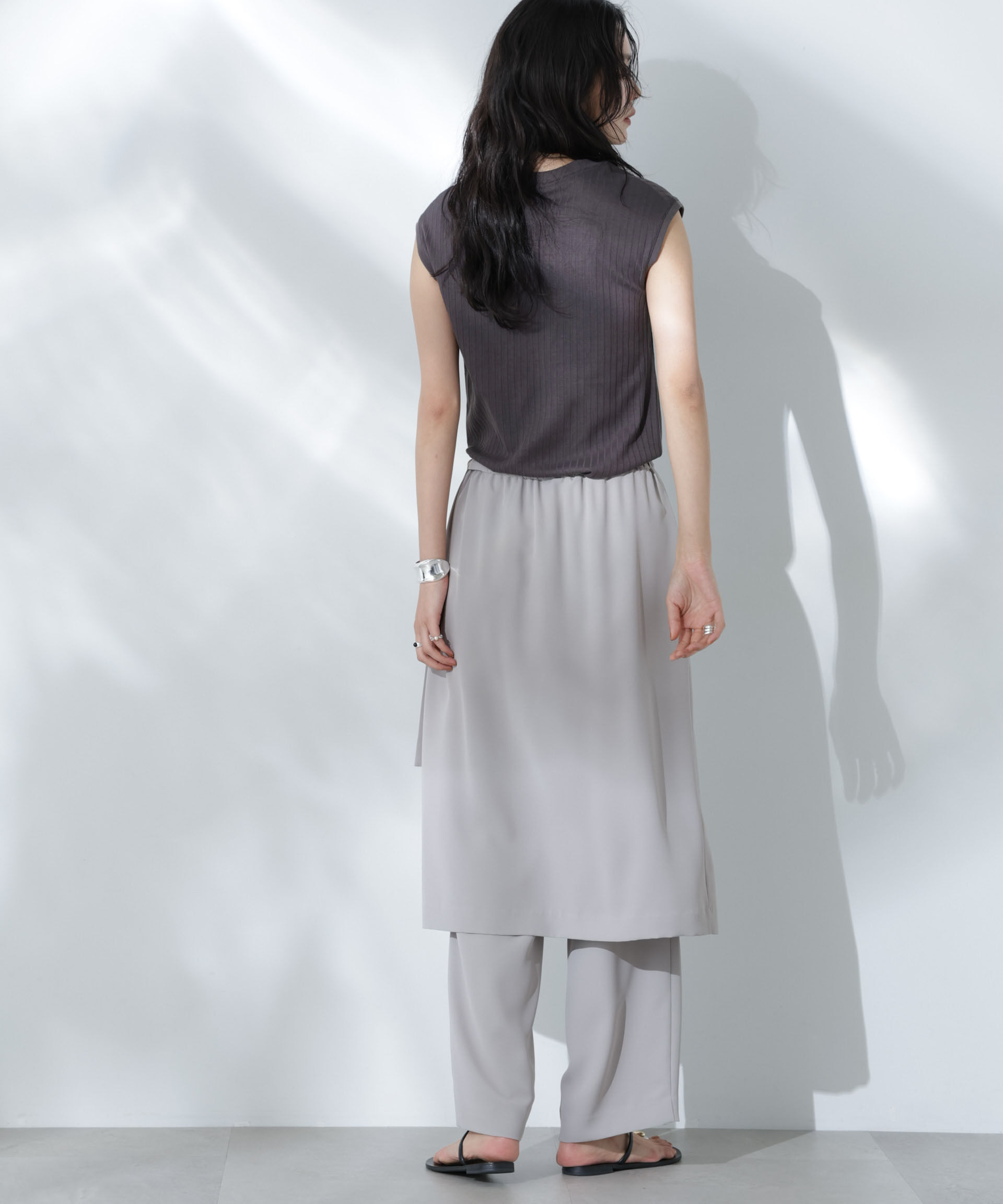 nano･universe「Anti Soaked(R) 汗染み防止リブノースリーブTシャツ（セットアップ可）」|Tシャツ・カットソー|