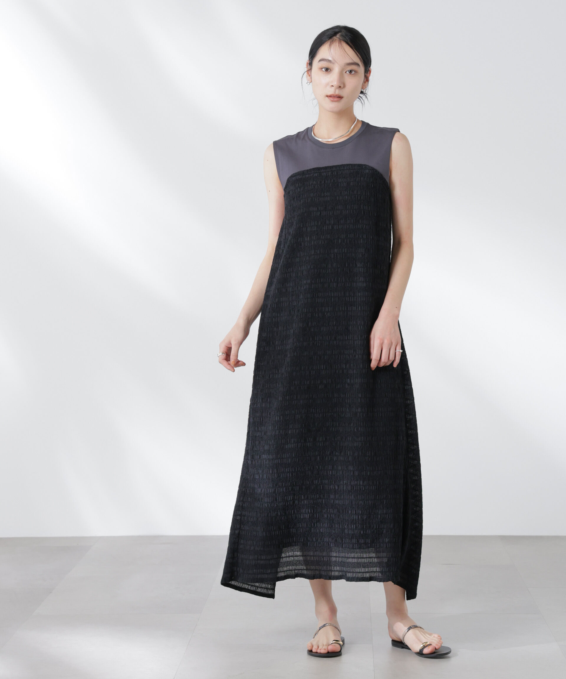 nano･universe「シャーリングベアドッキングカットワンピース」|ワンピース|