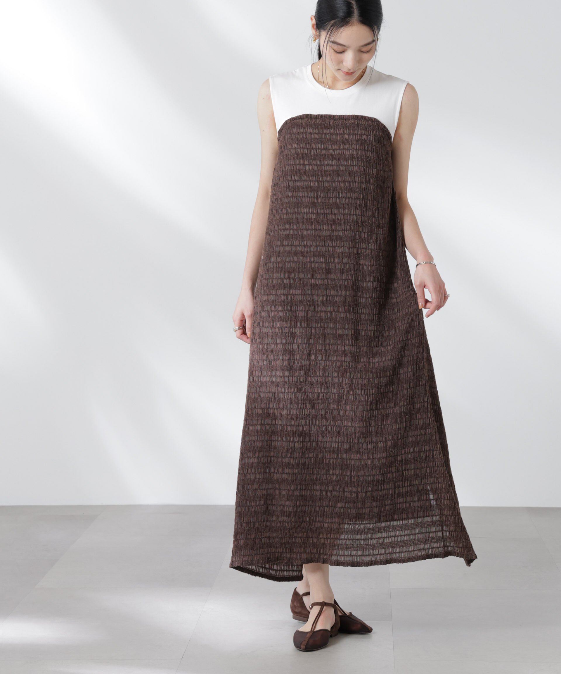 nano･universe「シャーリングベアドッキングカットワンピース」|ワンピース|