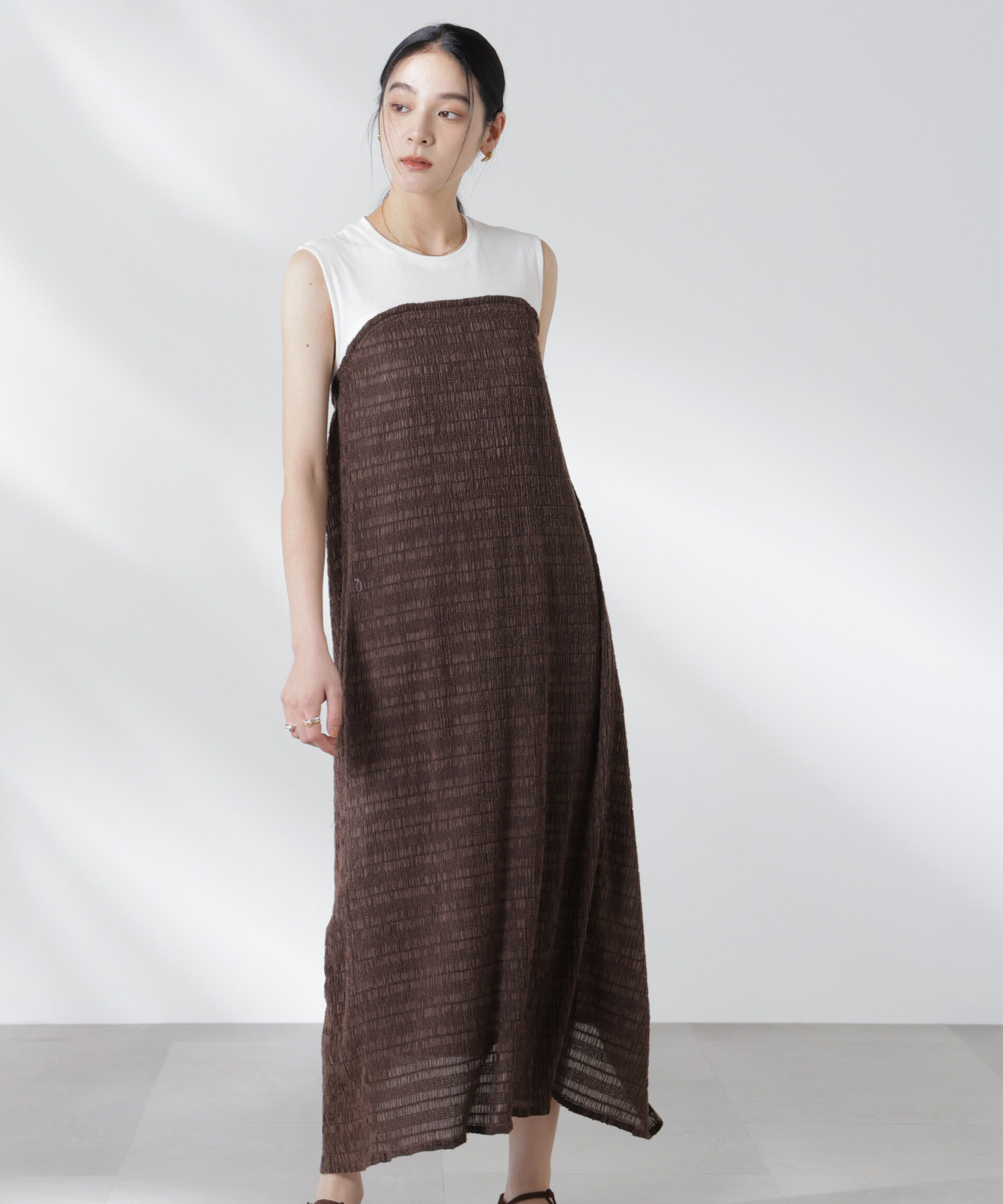 nano･universe「シャーリングベアドッキングカットワンピース」|ワンピース|