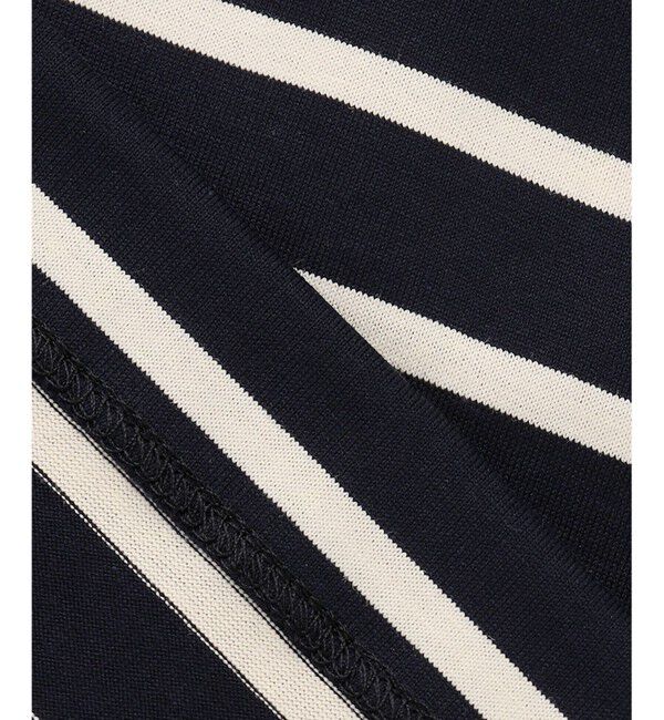 自由区「【洗える/UVケア】ボーダー タックデザインカットソー」|Tシャツ・カットソー|