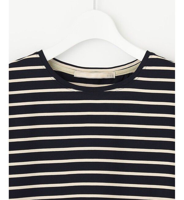 自由区「【洗える/UVケア】ボーダー タックデザインカットソー」|Tシャツ・カットソー|