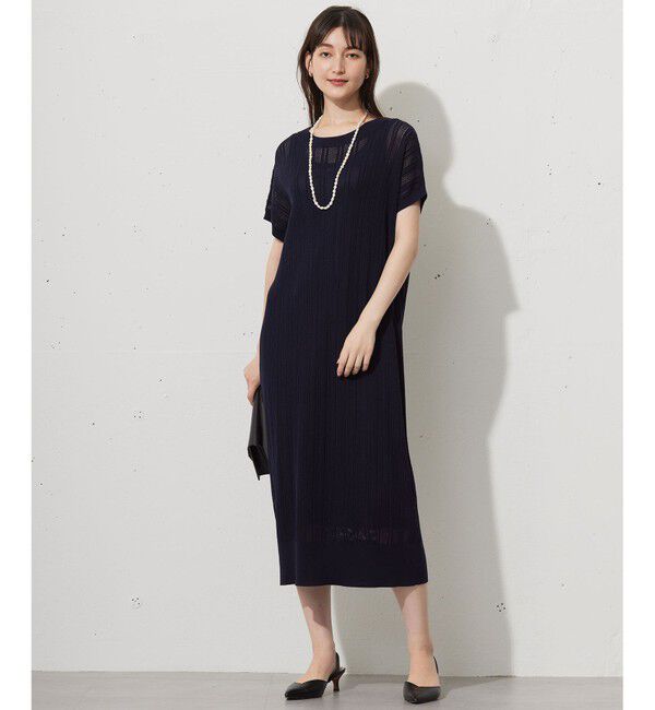 自由区「【ワコールコラボ】【カタログ掲載・洗える】レーシーニット ドレス」|スーツ|