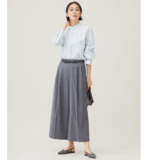 自由区「【洗える】TWラチネストレッチワイドクロップド パンツ」|その他|