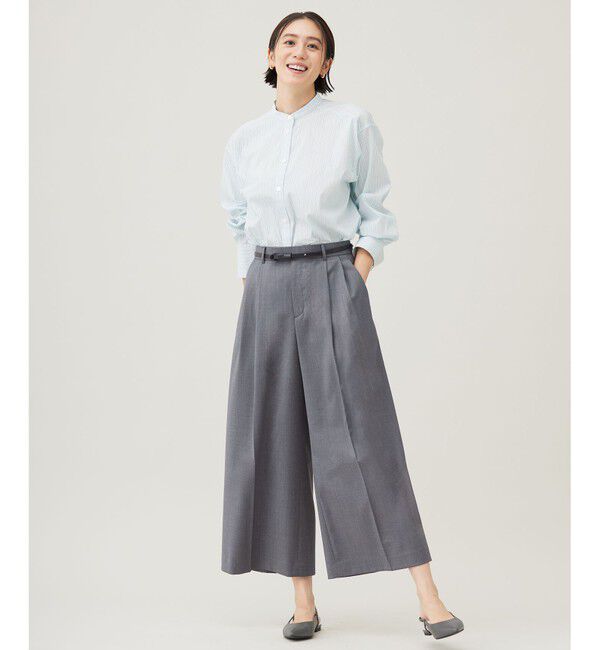 自由区「【洗える】TWラチネストレッチワイドクロップド パンツ」|その他|