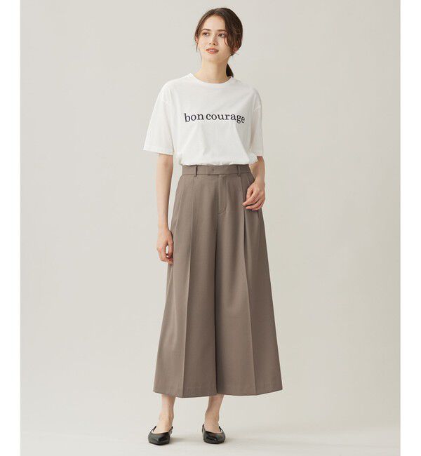 自由区「【洗える】TWラチネストレッチワイドクロップド パンツ」|その他|