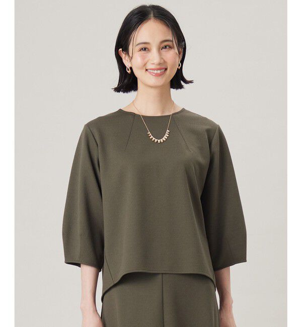 自由区「【セットアップ対応・洗える】ブークレダンボール カットソー」|Tシャツ・カットソー|カーキ