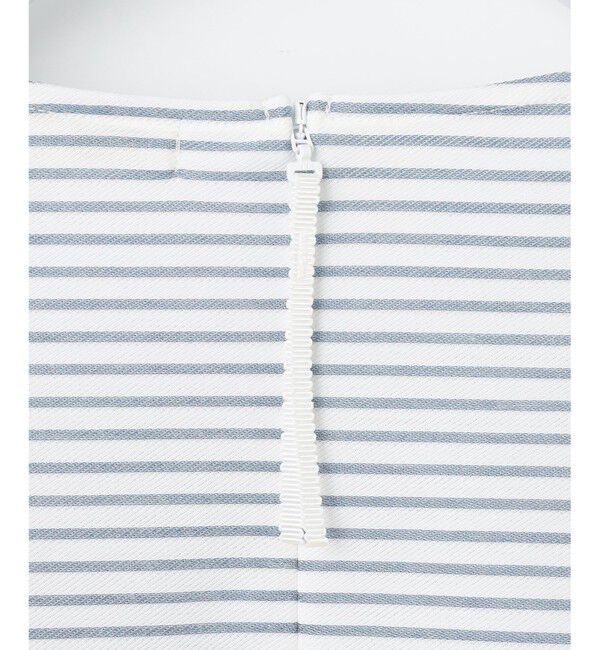 自由区「【接触冷感・UVカット・洗える】ストライプコットンハイゲージフォルムスリーブ カットソー」|Tシャツ・カットソー|