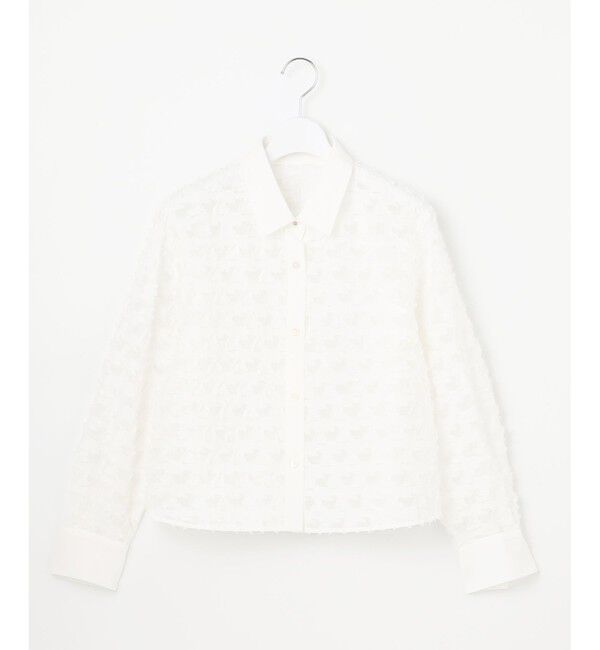 自由区「シアージオメトリックジャカードクロップド丈 ブラウス」|シャツ・ブラウス|