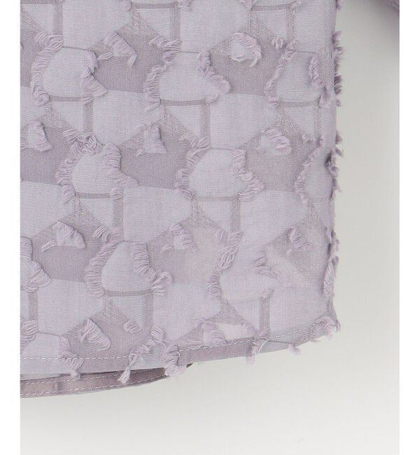 自由区「シアージオメトリックジャカードクロップド丈 ブラウス」|シャツ・ブラウス|