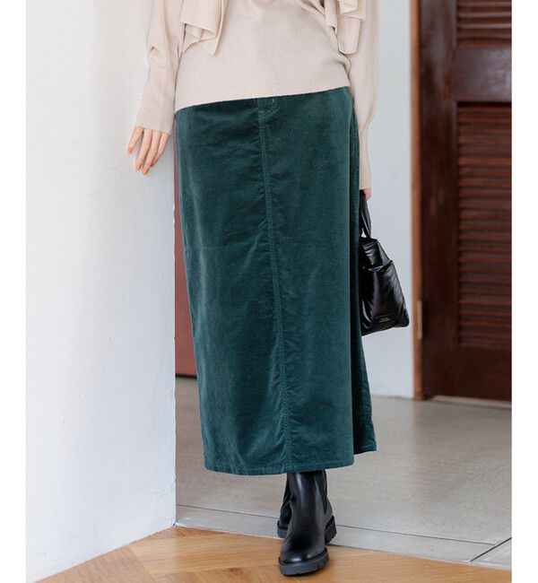 23区「【洗える】23区DENIM ベルベットストレッチ Aライン スカート」|スカート|[WEB限定]ﾀﾞｰ