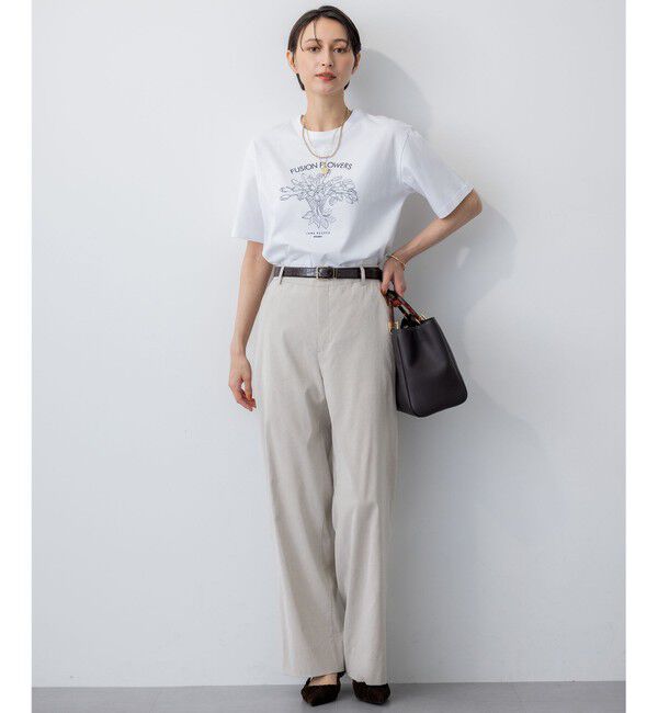 23区「【洗える】JANE PACKERコラボ フラワー刺繍 Tシャツ」|Tシャツ・カットソー|